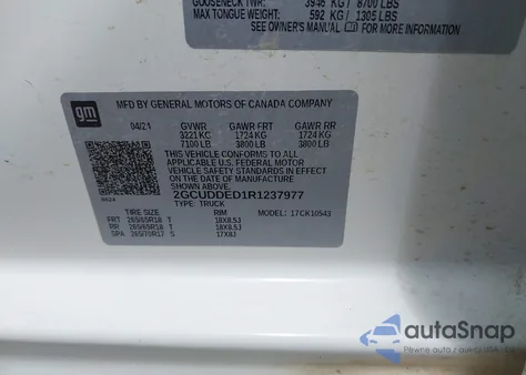 2024 Chevrolet Silverado 1500 4Wd Short Bed Lt из США, поврежденный, VIN 2GCUDDED1R1237977